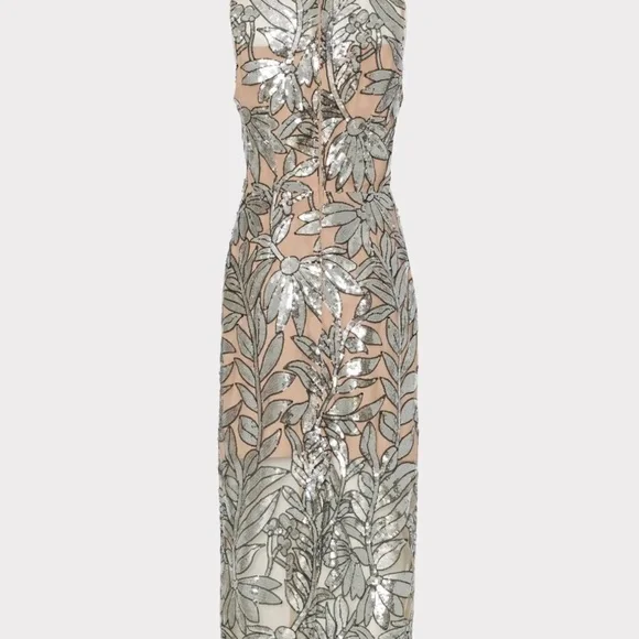 green emerald velvet dress Milly Kait Strapless Tiled Lace Midi-Dress main image 0